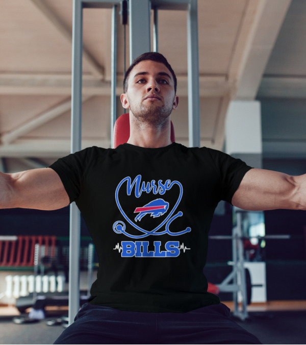Nurse Buffalo Bills Stethoscope Heartbeat T-Shirt