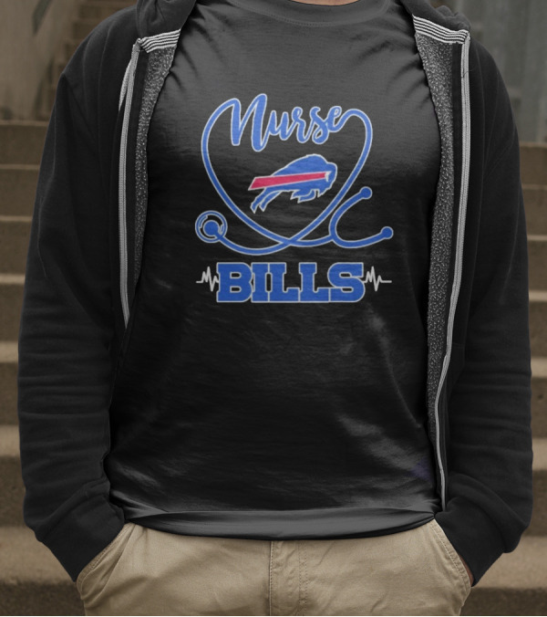 Nurse Buffalo Bills Stethoscope Heartbeat T-Shirt