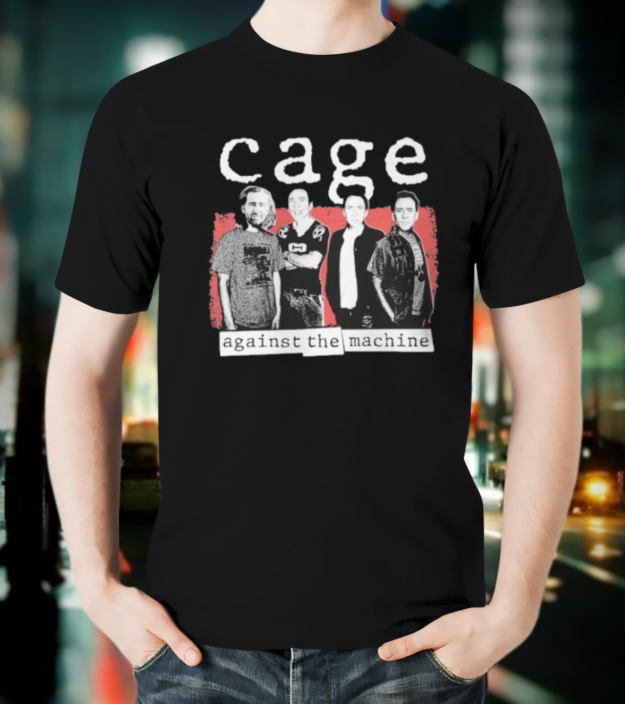 Cage Against The Machine Nicholas Sports Jersey Black White Red T-Shirt