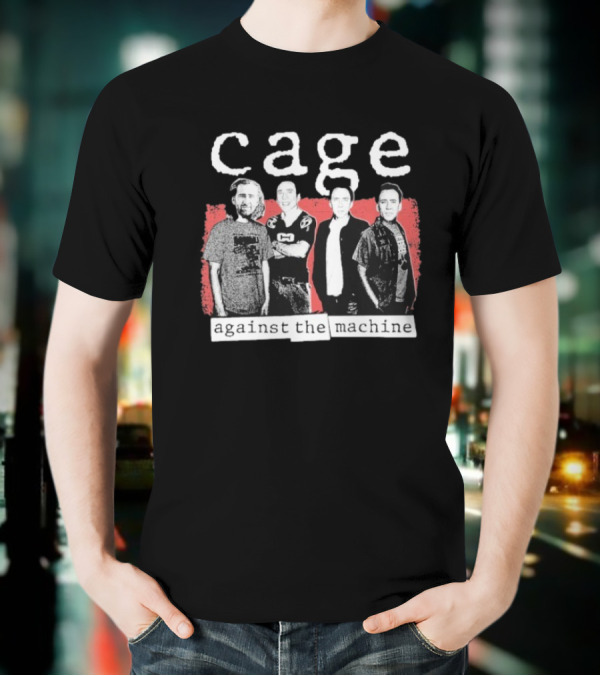 Cage Against The Machine Nicholas Sports Jersey Black White Red T-Shirt
