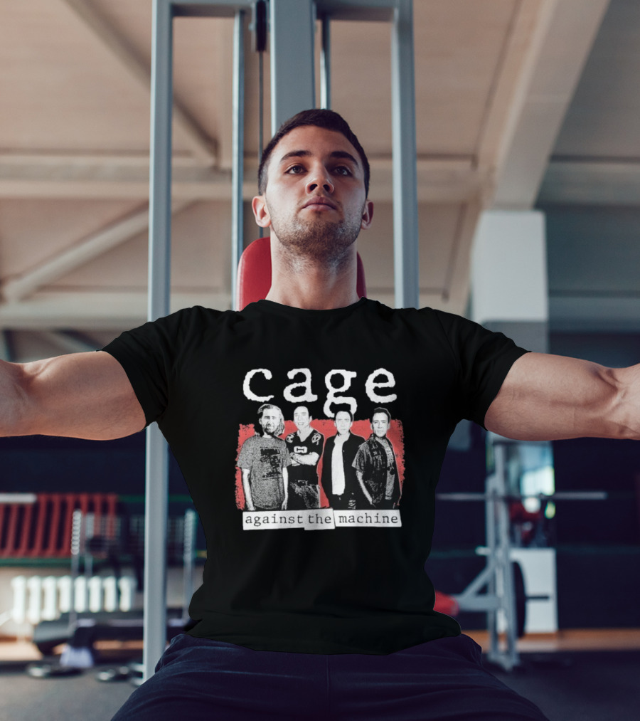Cage Against The Machine Nicholas Sports Jersey Black White Red T-Shirt