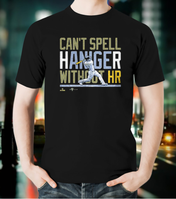 CAN'T SPELL HANIGER WITHOUT HR BASEBALL BATTER SWINGING ICONIC MLB REFERENCE T-Shirt