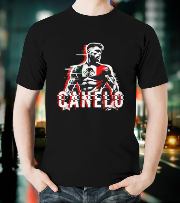 Canelo Mexican Flag Boxer Stylized Graphic T-Shirt