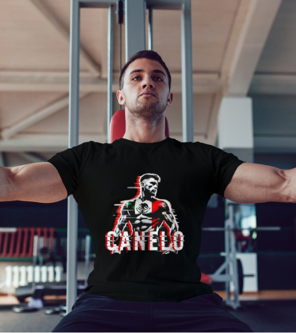 Canelo Mexican Flag Boxer Stylized Graphic T-Shirt