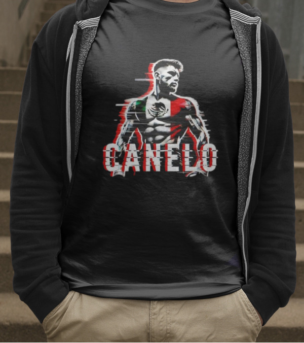 Canelo Mexican Flag Boxer Stylized Graphic T-Shirt