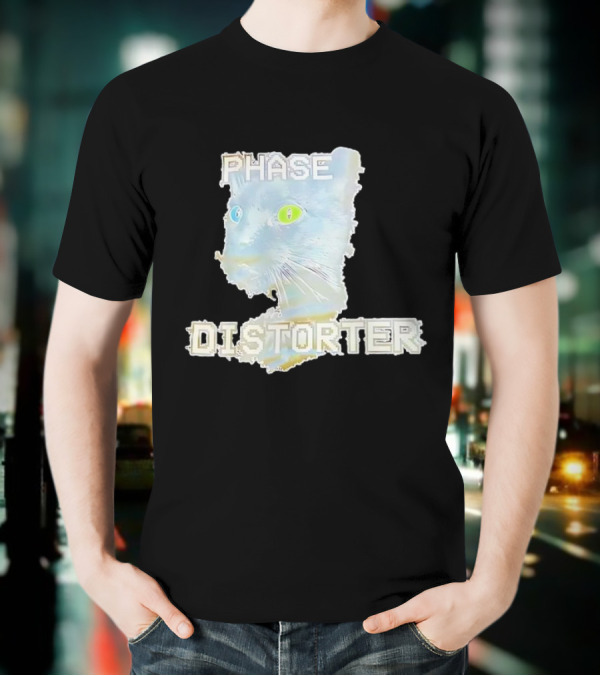 Cat Phase Distorter Optical Effect With Colorful Eyes T-Shirt