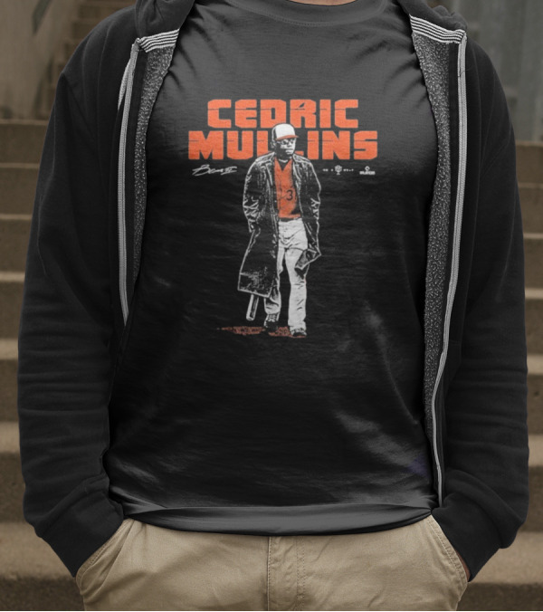 Cedric Mullins Baseball Player Number 31 Walking In Coat With Bat T-Shirt