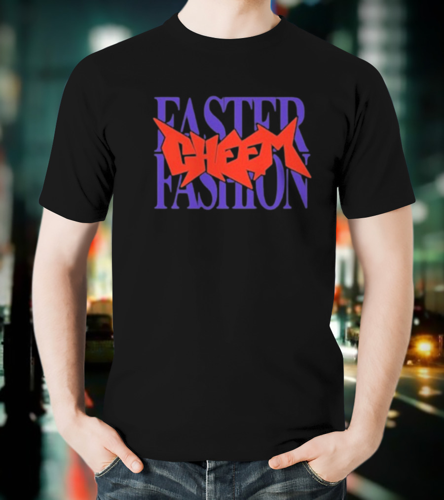 Faster Fashion Cheem Bold Red And Purple Typography T-Shirt