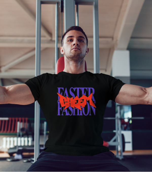 Faster Fashion Cheem Bold Red And Purple Typography T-Shirt