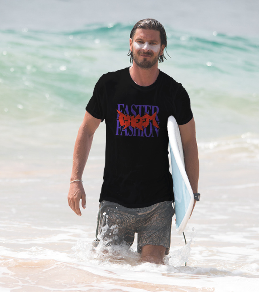 Faster Fashion Cheem Bold Red And Purple Typography T-Shirt