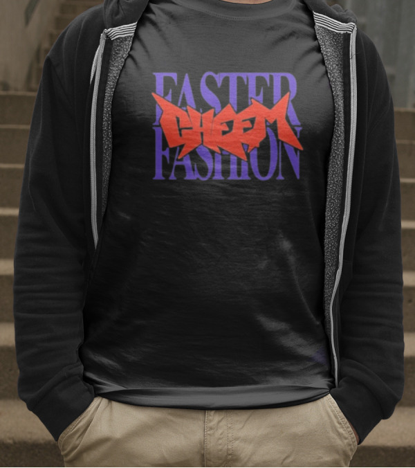 Faster Fashion Cheem Bold Red And Purple Typography T-Shirt