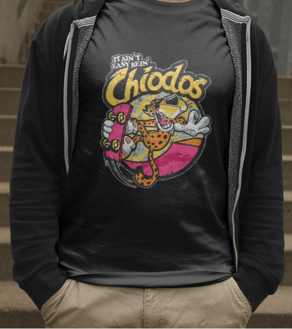 It Ain't Easy Bein' Chiodos Skateboard Cheetah Black T-Shirt