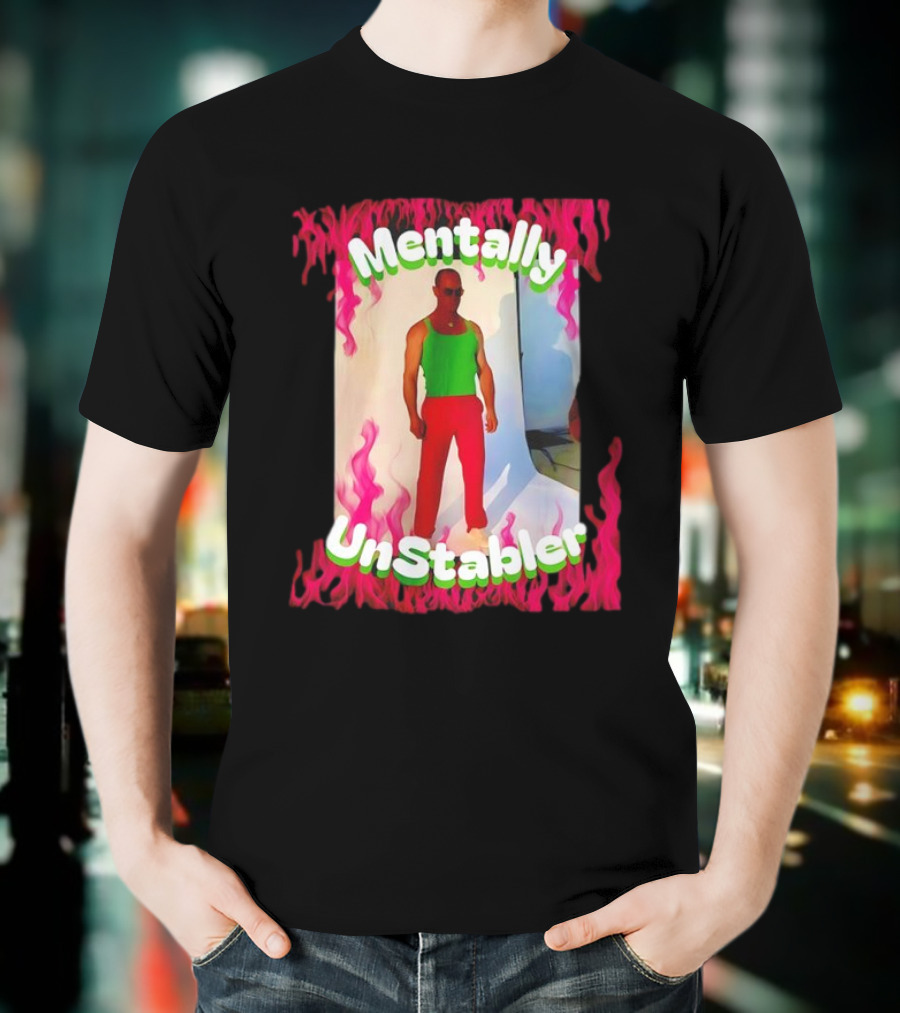 Mentally Unstabler Flaming Outfit Vibrant Red Pants T-Shirt