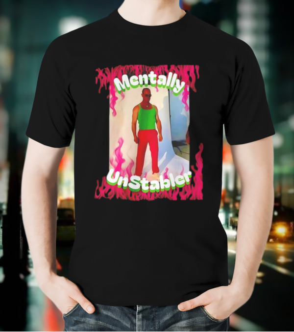 Mentally Unstabler Flaming Outfit Vibrant Red Pants T-Shirt
