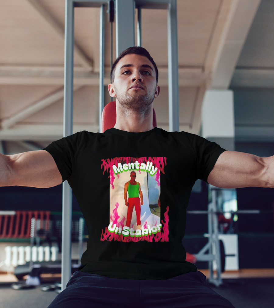 Mentally Unstabler Flaming Outfit Vibrant Red Pants T-Shirt