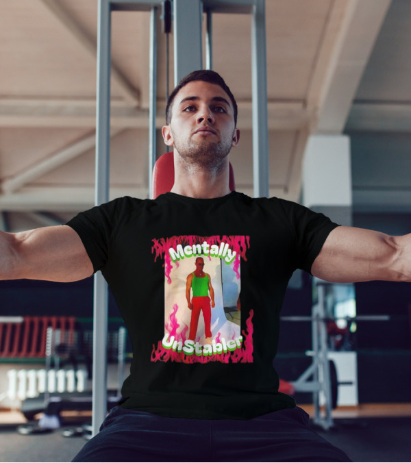 Mentally Unstabler Flaming Outfit Vibrant Red Pants T-Shirt