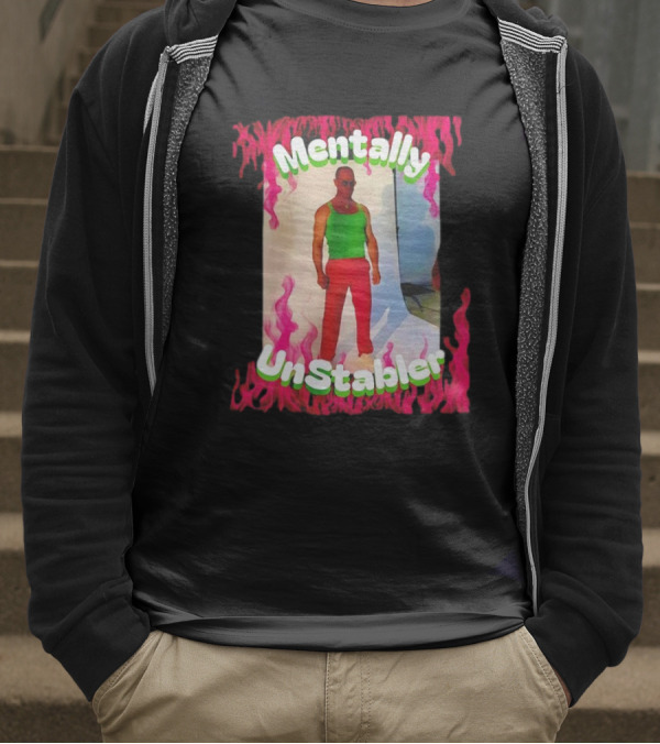 Mentally Unstabler Flaming Outfit Vibrant Red Pants T-Shirt