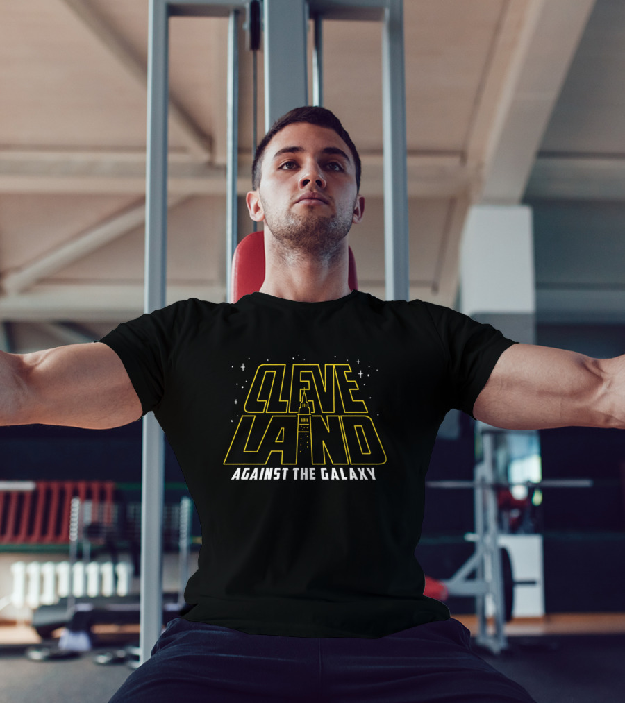 Cleveland Against The Galaxy Tower And Stars Fantasy Style T-Shirt
