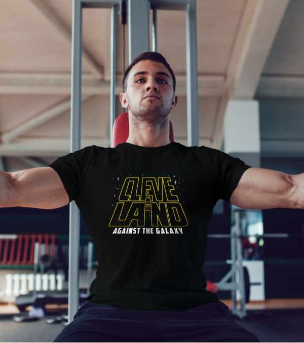 Cleveland Against The Galaxy Tower And Stars Fantasy Style T-Shirt