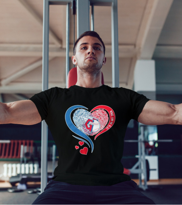 Cleveland Guardians It's In My DNA Heart Baseball Fingerprint T-Shirt