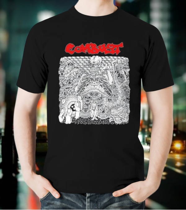 Combust Belly Of The Beast Intricate Black And White Triple B Records T-Shirt