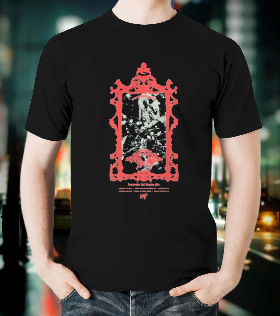 Counterparts Heaven Let Them Die Angel Faded Ornate Red Frame T-Shirt