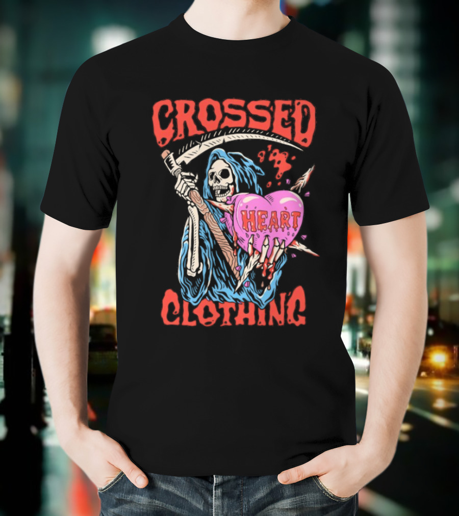 Crossed Heart Death Grim Reaper T-Shirt