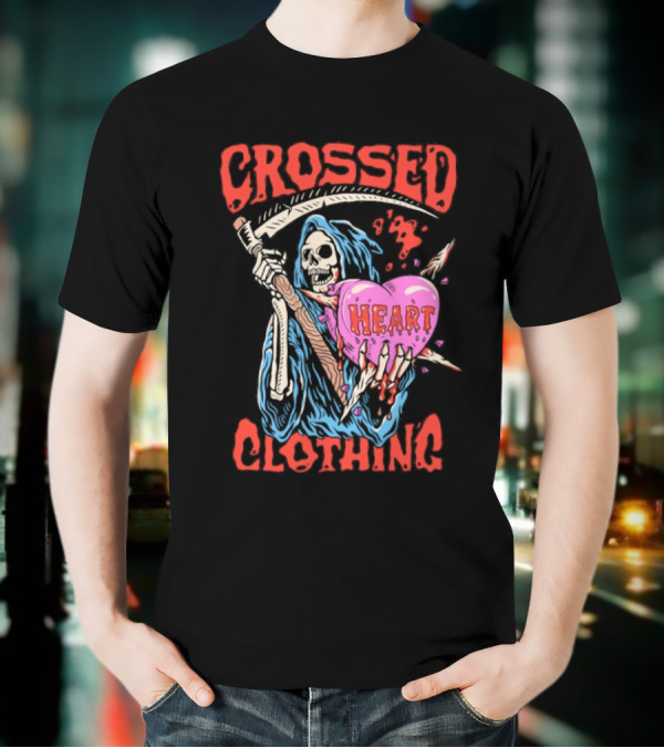 Crossed Heart Death Grim Reaper T-Shirt