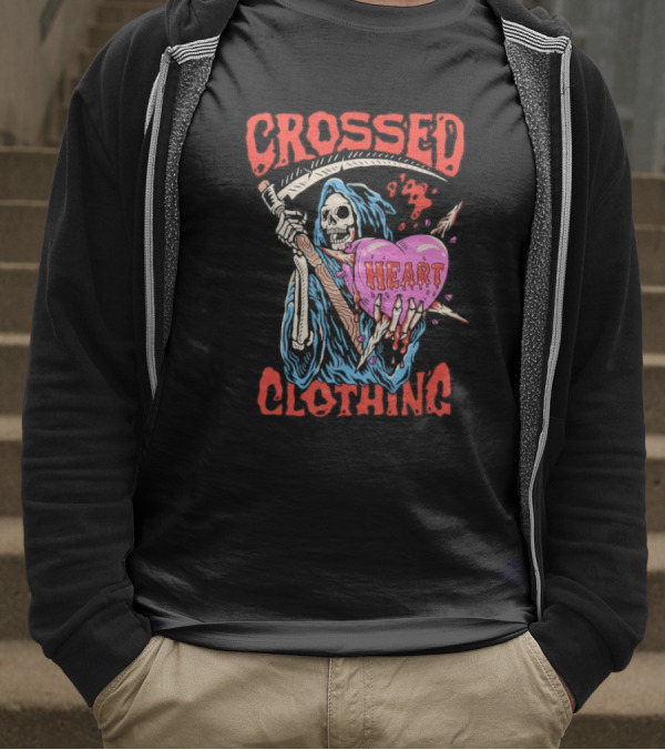 Crossed Heart Death Grim Reaper T-Shirt