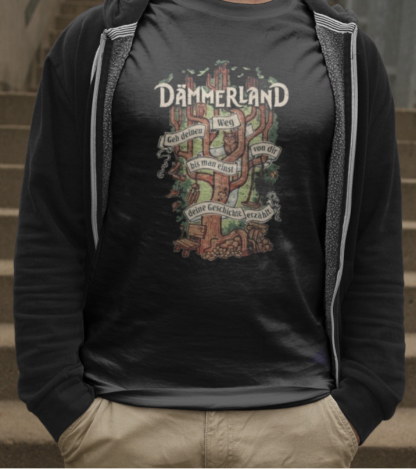 Dämmerland Geh Deinen Weg Lebensbaum Bis Man Einst Von Dir Deine Geschichte Erzählt T-Shirt