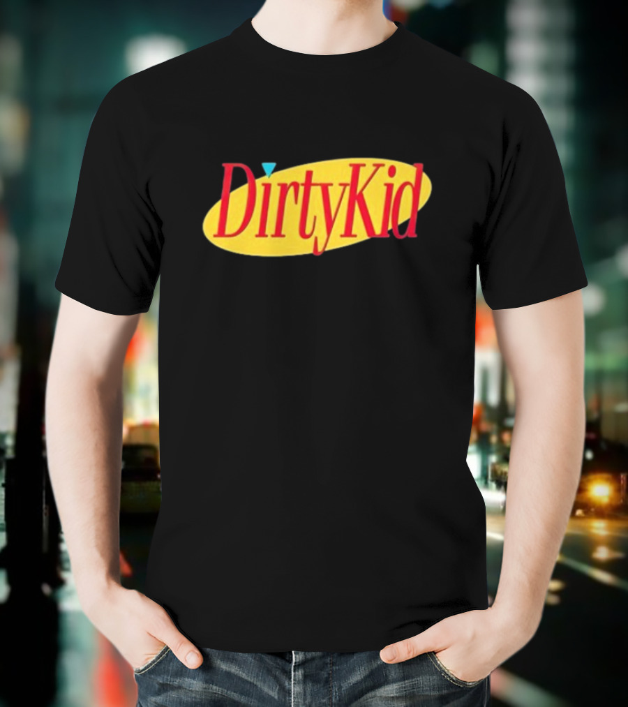 Dirty Kid Oval Bold Red Yellow Oval Style T-Shirt