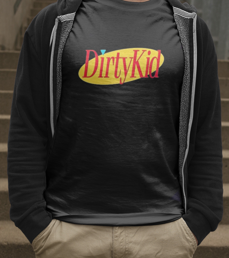 Dirty Kid Oval Bold Red Yellow Oval Style T-Shirt