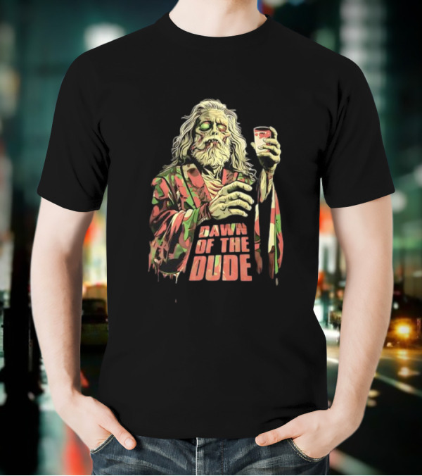 Zombie Dude Camo Robe Holding Drink Zombie Of The Dude T-Shirt