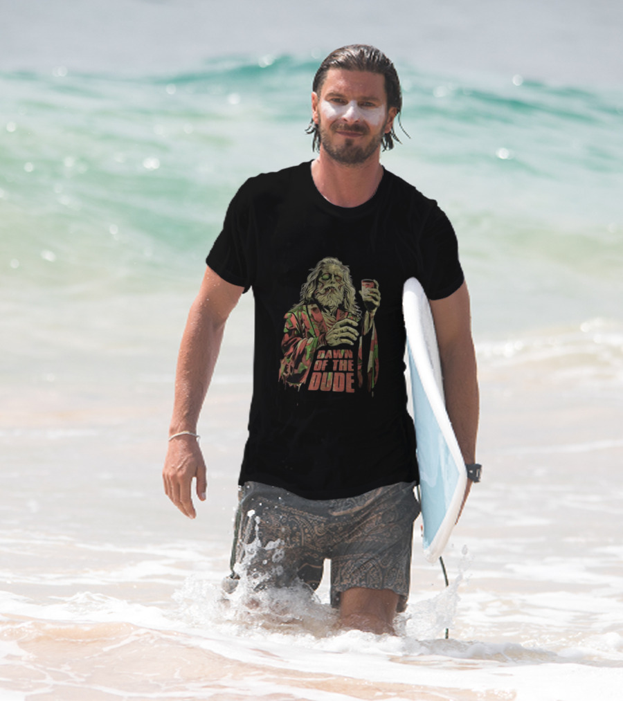 Zombie Dude Camo Robe Holding Drink Zombie Of The Dude T-Shirt