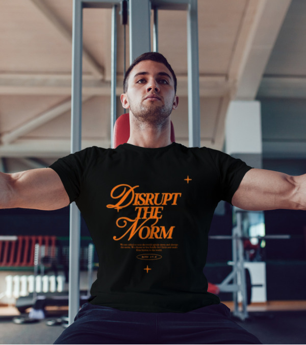 Disrupt The Norm Orange Aesthetic Text With Stars T-Shirt