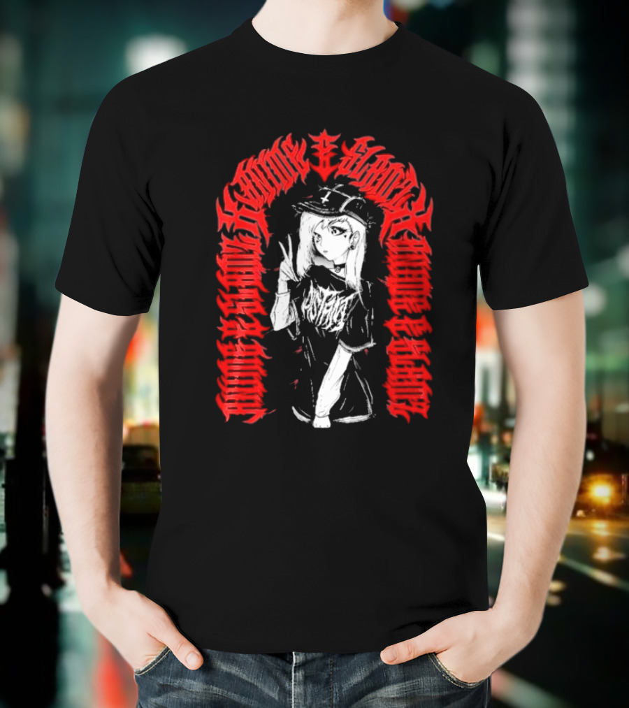 Distant Anime Slams Cosmic Lovecraftian Heavy Metal Aesthetics T-Shirt