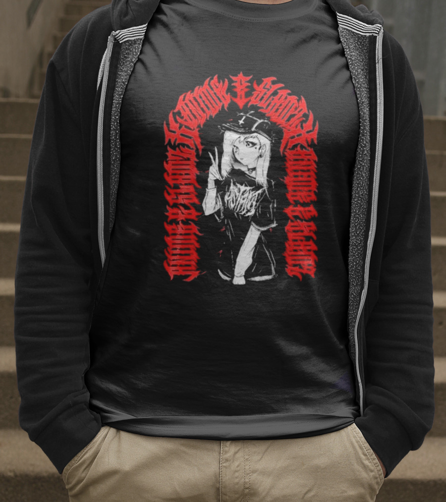Distant Anime Slams Cosmic Lovecraftian Heavy Metal Aesthetics T-Shirt