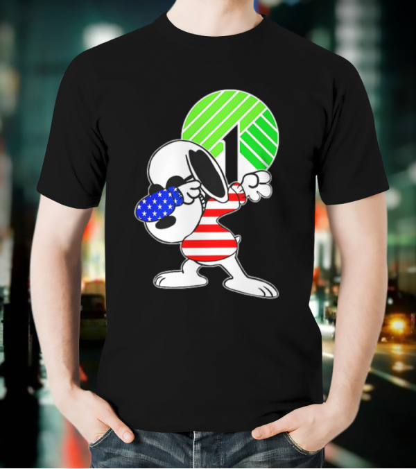 Dollar Tree Snoopy Dabbing American Flag Costume T-Shirt