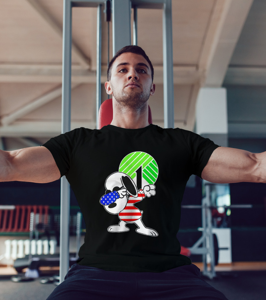 Dollar Tree Snoopy Dabbing American Flag Costume T-Shirt