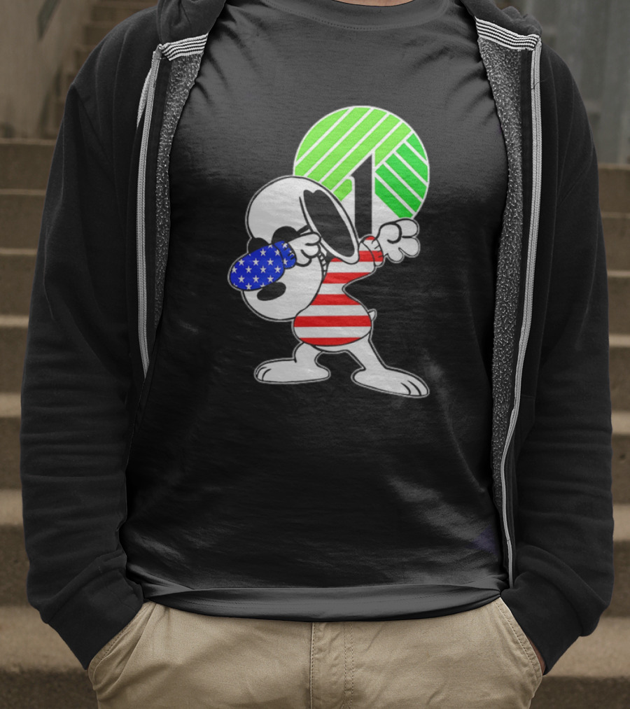 Dollar Tree Snoopy Dabbing American Flag Costume T-Shirt