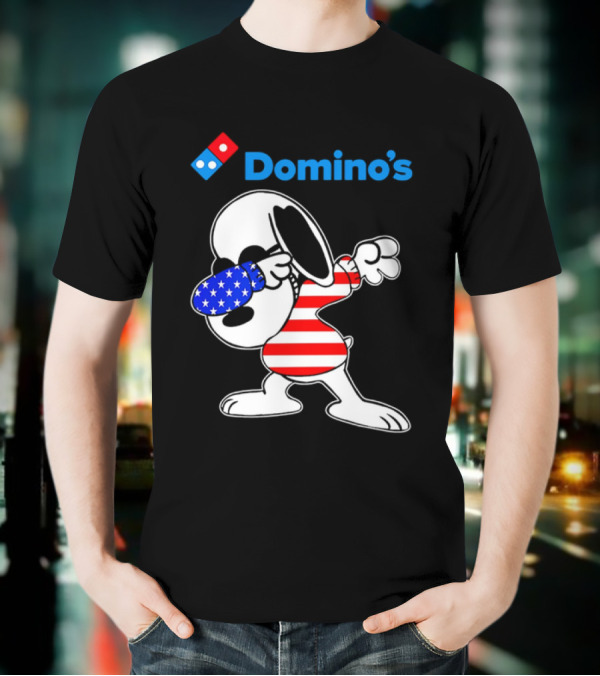 Domino’s Snoopy Dabbing American Flag Style T-Shirt