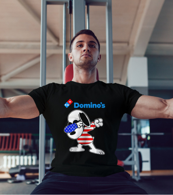 Domino’s Snoopy Dabbing American Flag Style T-Shirt