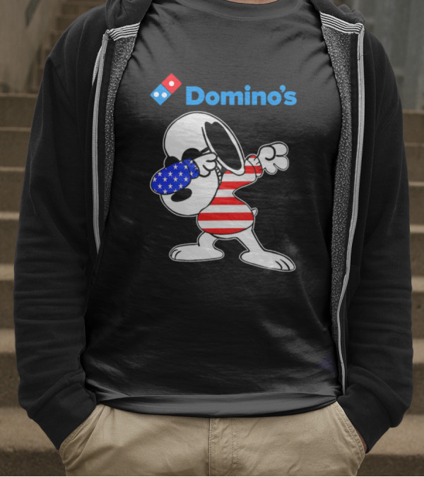 Domino’s Snoopy Dabbing American Flag Style T-Shirt