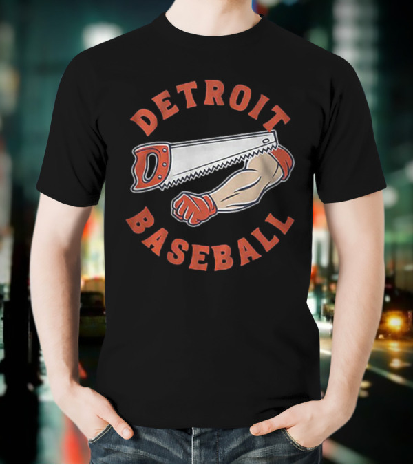 Detroit Baseball Saw Arm Graphic T-Shirt