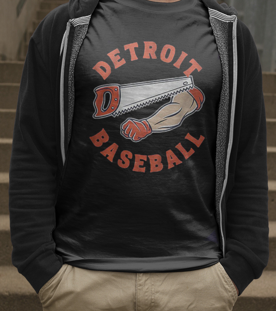 Detroit Baseball Saw Arm Graphic T-Shirt