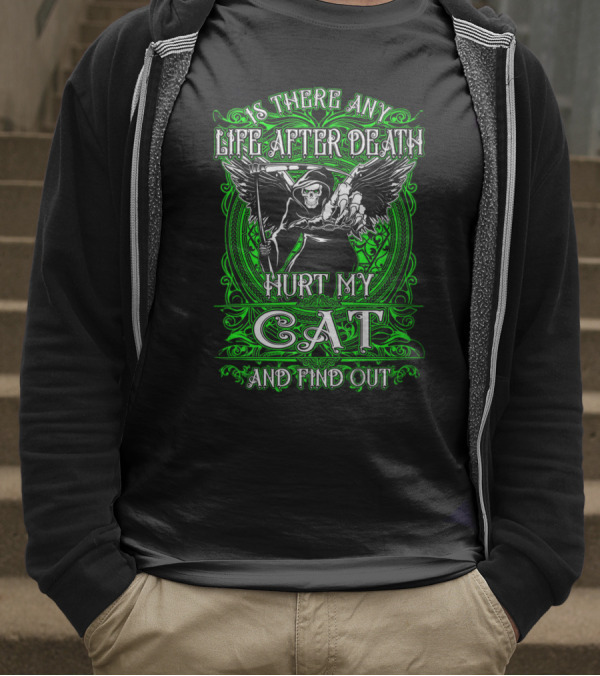 IS THERE ANY LIFE AFTER DEATH HURT MY CAT AND FIND OUT T-Shirt