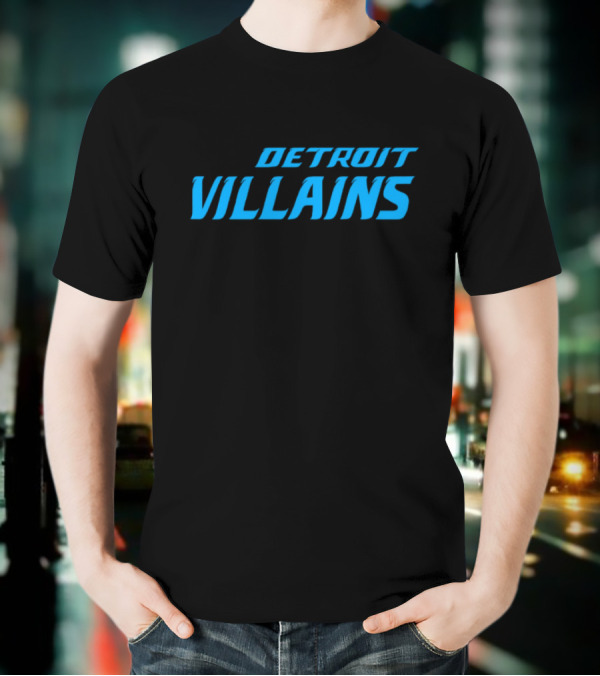 Detroit Villains Football Grit Sports Design T-Shirt