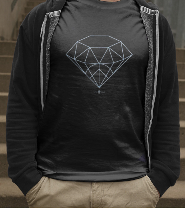 Diamond Life Rotowear Geometric Crystal Outline T-Shirt