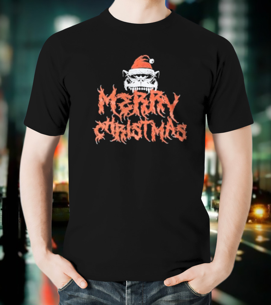 Merry Christmas Download Festival Santa Hat Monster T-Shirt