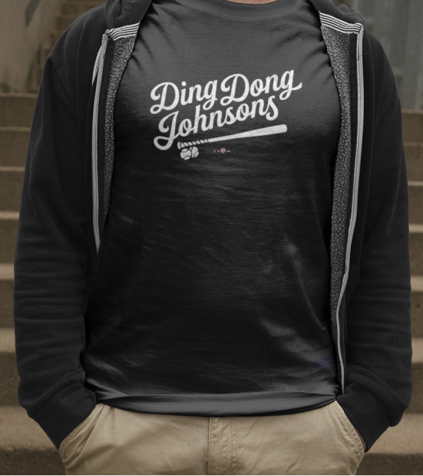 Ding Dong Johnsons Baseball Bat And Ball Retro Style T-Shirt